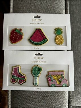 J.CREW Sticker Patch Set of 3 2 Packages Bundle Stick or Sew On Brand New Fruits